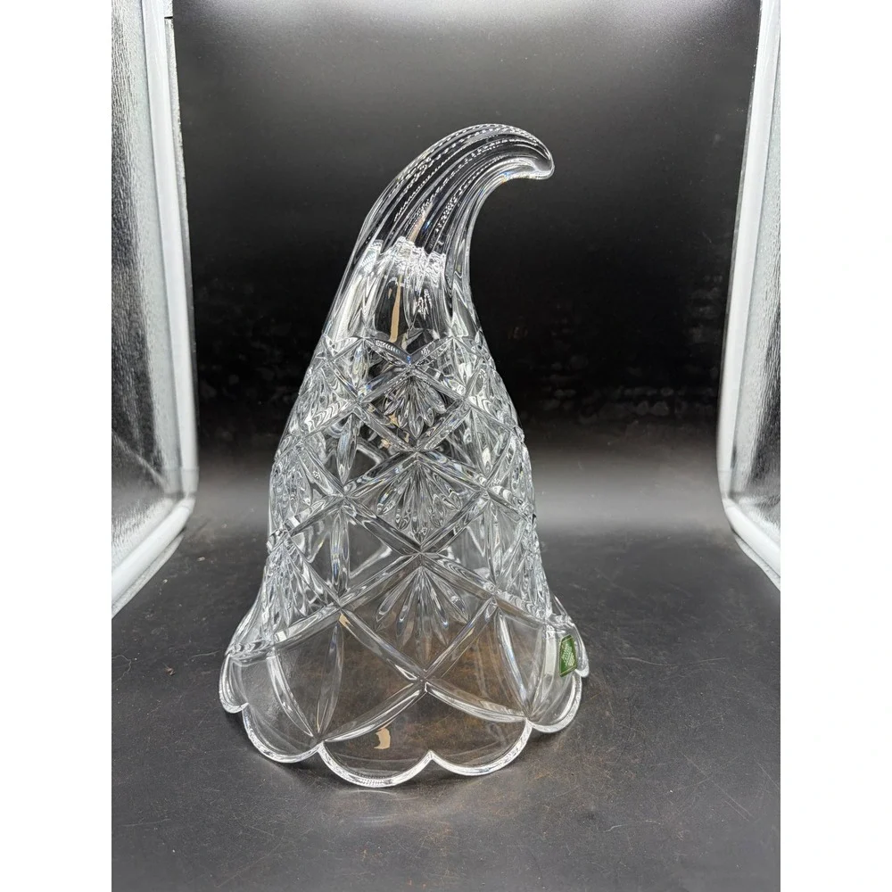 Shannon Crystal by Godinger Cornucopia Horn of Plenty 24% Lead Crystal Vase